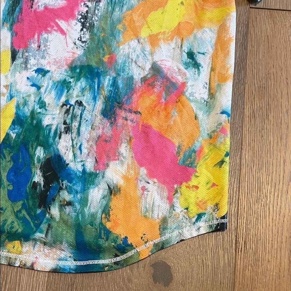 Lululemon short sleeve active shirt size 4 rainbow splatter - Picture 2 of 5